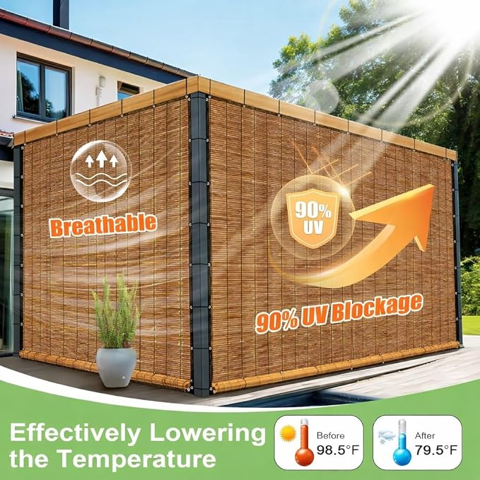 Bamboo Roman Shades for Windows 27 inch 30 inch 34 inch 46 inch Cordless Bamboo