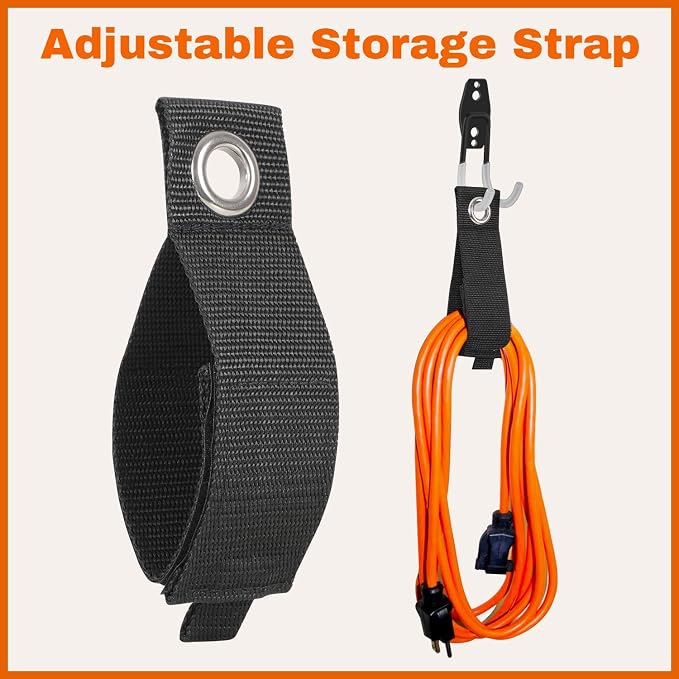 SMARTOLOGY Garage Hooks with Bike Hook & Extension Cord Organizer, 15 Pack Set