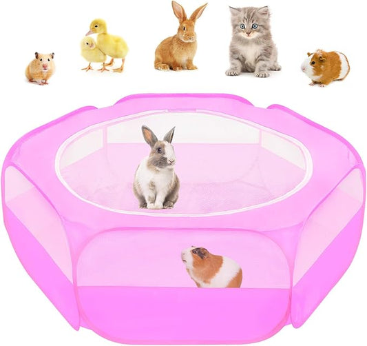 Amakunft Small Animal Pop-Up Playpen with Mesh Cover, 47'' x 23.6'' x 15'' Chicken Brooder Box, Play Pen Indoor Outdoor for Guinea Pigs, Bunny, Rabbits, Kittens