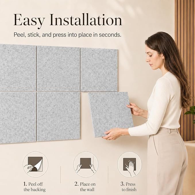 Large Cork Boards for Walls – 48" x 36" Self Adhesive Felt Wall Tiles