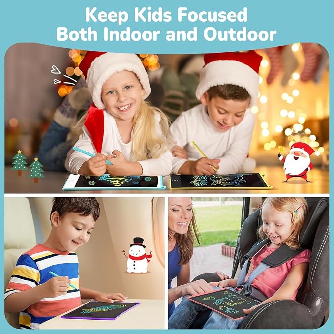 TECJOE LCD Writing Tablet, 8.5 Inch Colorful Drawing Board, Kids Travel Games Activity Learning Toys, Birthday Gifts for 3-8 Year Old Boys Girls Toddlers Preschooler | Colorful Doodle Board, Travel Road Trips Essential, Quiet Time, Learning Toys Birthd...