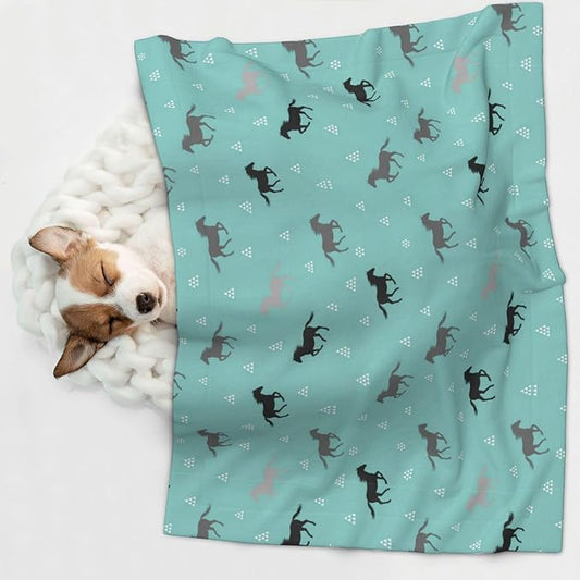 Reversible Plush Pet Blanket for Puppies Kittens, Wild Horses, Double Sided Gentle Dot Texture for New Pets Adjusting to Home Environment Softly
