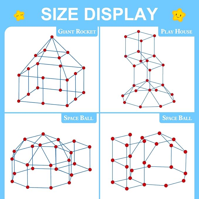 SpringFlower Fort Building Kit for Kids,STEM Construction Toys, Educational Gift for 3 4 5 6 7 8 9 10 11 12 Years Old Boys and Girls,Ultimate Creative Set for Indoor & Outdoors Activity,100 Pcs