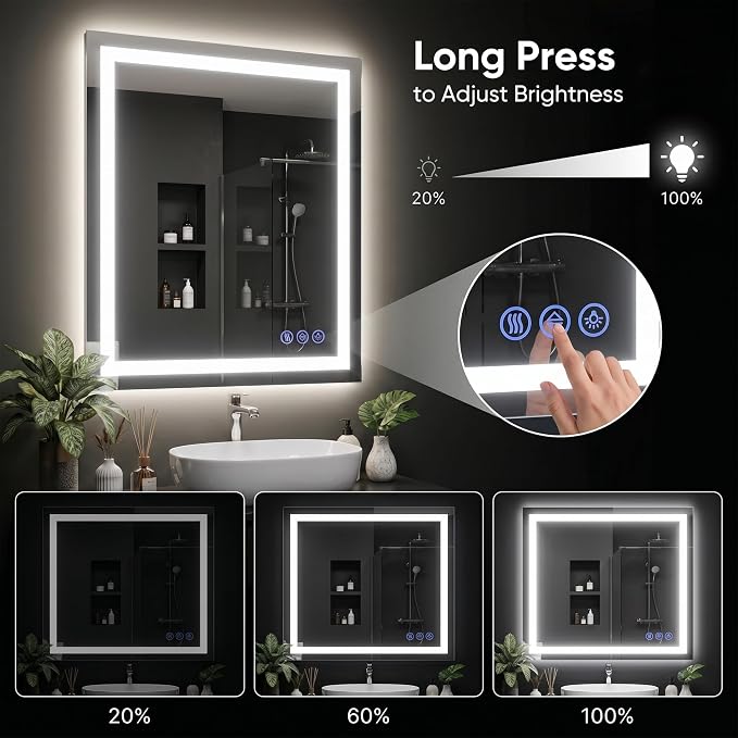 Antok 24"x 36" LED Bathroom Mirror
