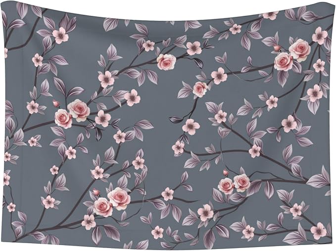 Pink Blanket for Pet - Retro Floral Puppy Throw Blanket 40x30 Rose Sakura Blankets for Puppy Dogs Cats