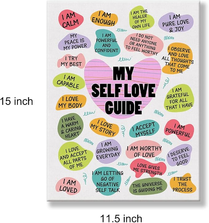 Inspirational Self Love Poster Canvas Wall Art