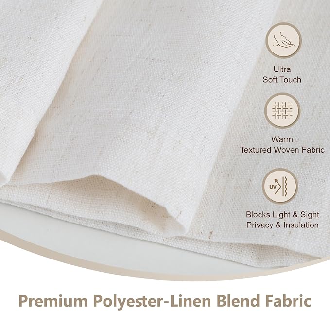 DEJAVU No Drill Cordless Blackout Roman Shades, Linen Textured Privacy Roman