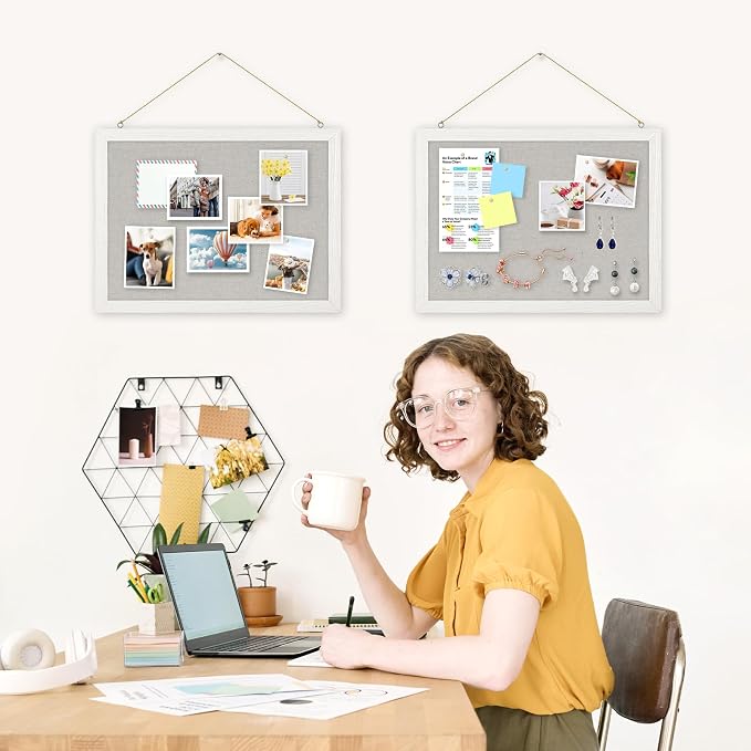 DOLLAR BOSS Cork Boards with Linen 2-Pack 16''X 12'' Cork Board