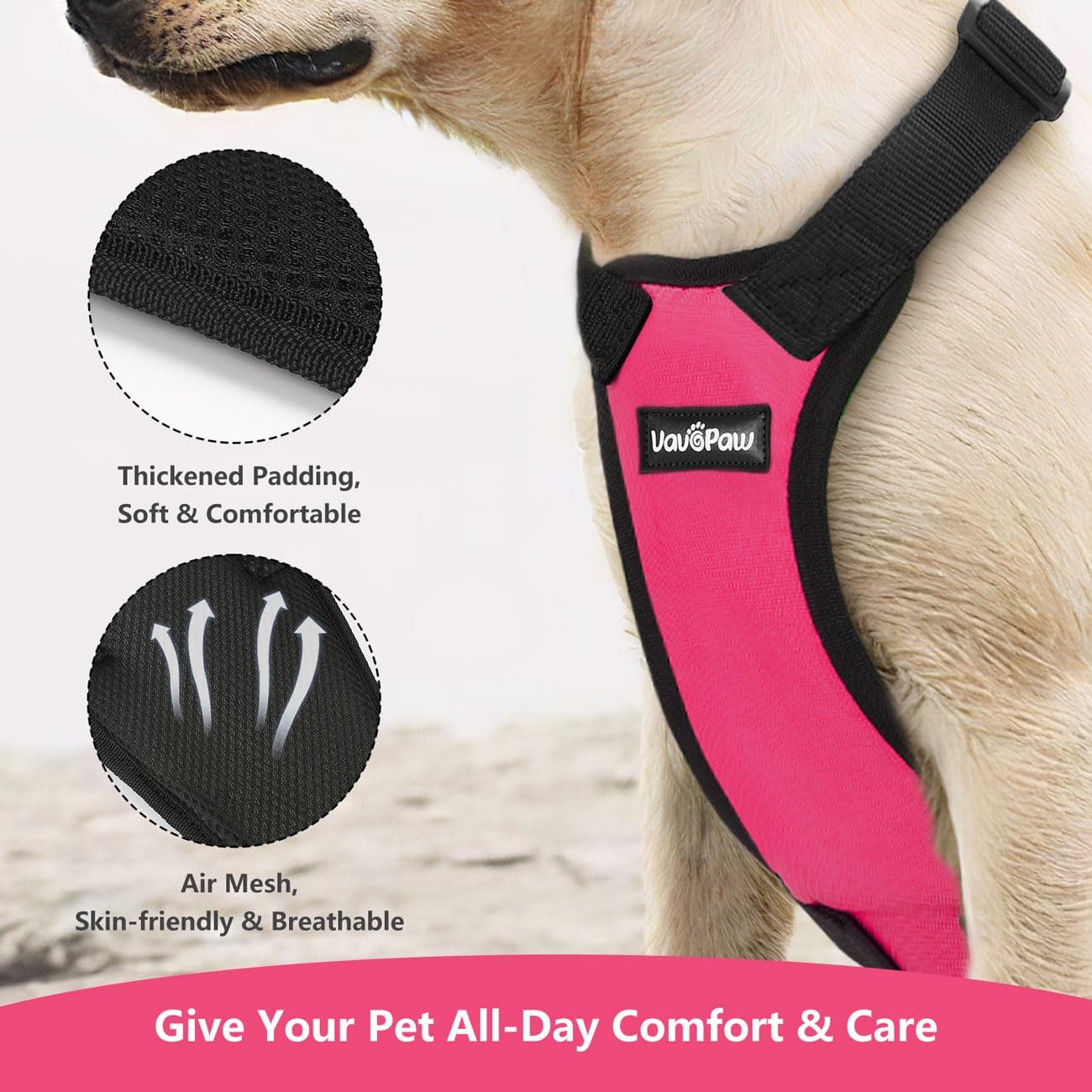 Dog Seat Belt, Safety Vest Dog Car Harness with Adjustable Buckle Dog Seat Belt for Vehicle Nylon Pet Safety Seat Belts Heavy Duty(XXL, Magenta)