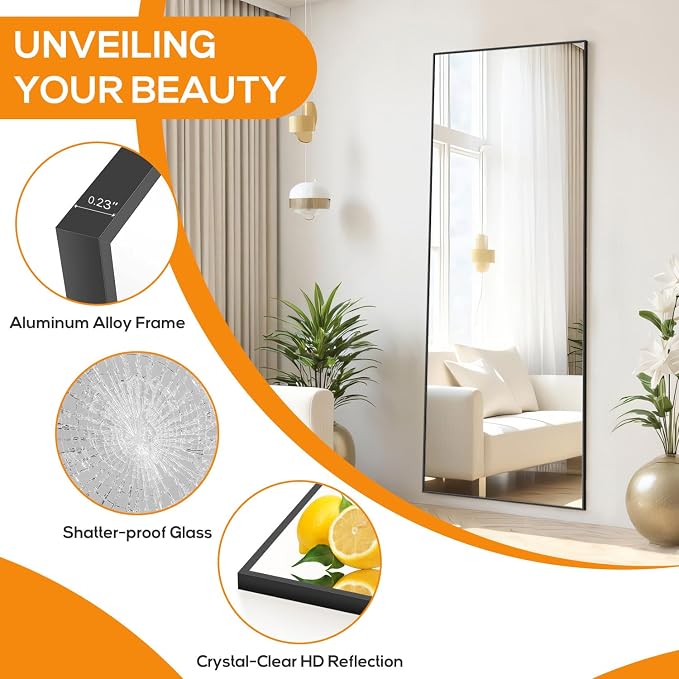 Mirror Full Length, Upgraded 21"x64" Body Wall Mirrors
