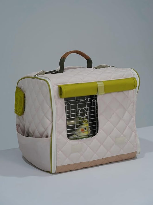 Bird Carrier Travel Cage and Cover 12in Small Bird Cage 4 in 1 Bird Backpack with Perch, Cover Parakeet Cage Durable Stainless Steel Frame Breathable & Portable, for Green Cheek, Cockatiel, Parrot