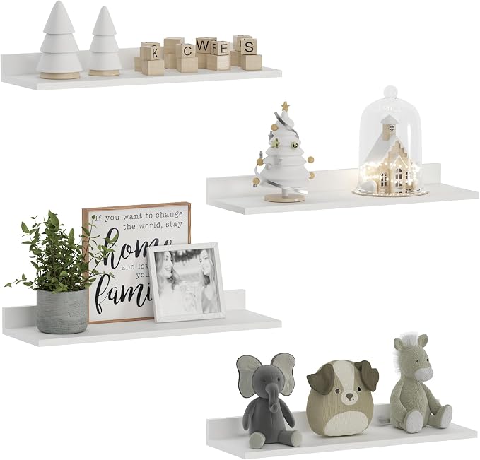WOPITUES Floating Shelves, Wall Mounted Shelves