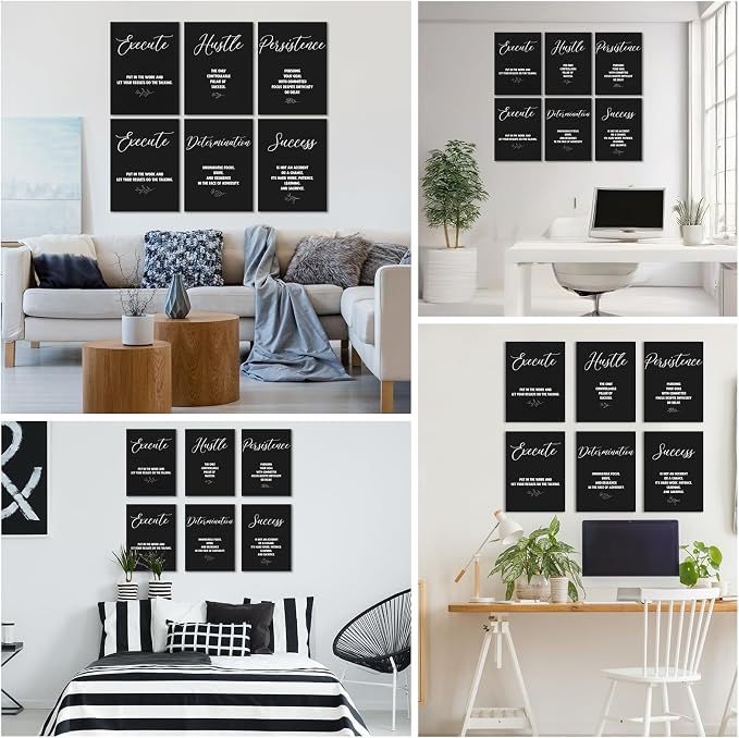 Coume 6 Pack Art Acoustic Panels 12" x 16" Inspirational Self Adhesive