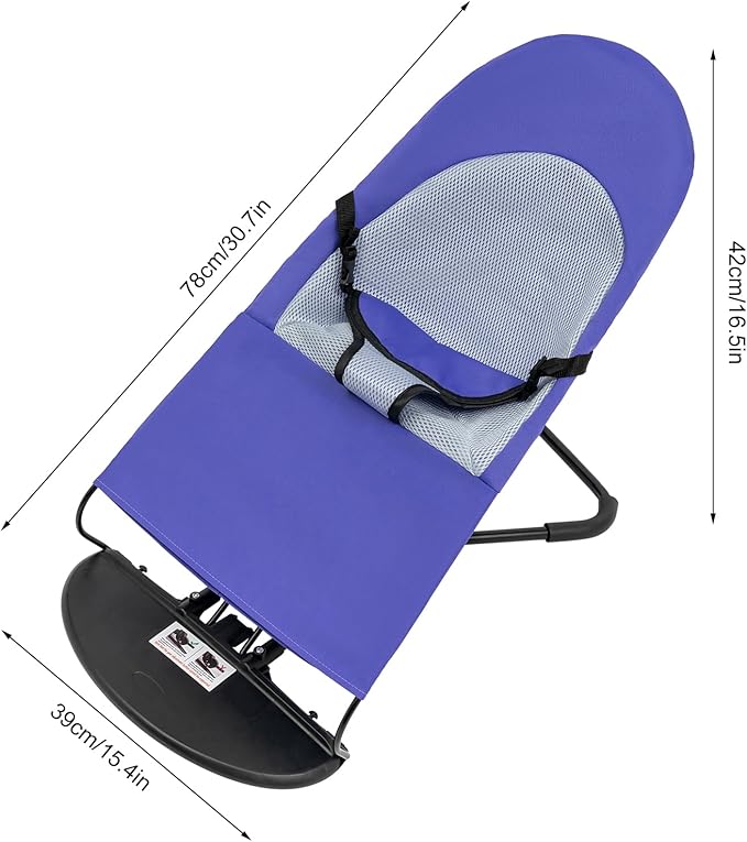 Pet Rocking Chair for Small Dogs & Cats, Portable Foldable Pet Rocker with 3-Level Height Adjustment & 33lbs Capacity, Washable Breathable Indoor/Outdoor Fur Baby Bouncer Bed (Purple)