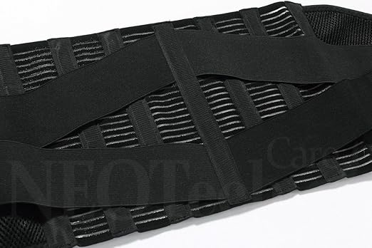 NeoTech Care Adjustable Compression Back Brace Lumbar Support Belt, Black, Size XXXL
