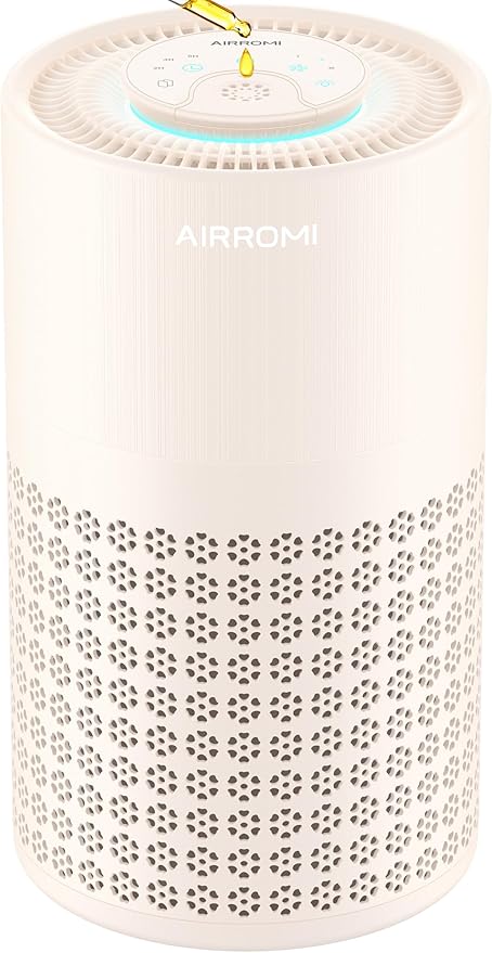 AIRROMI Air Purifier for Bedroom with A2001 Creamy Beige