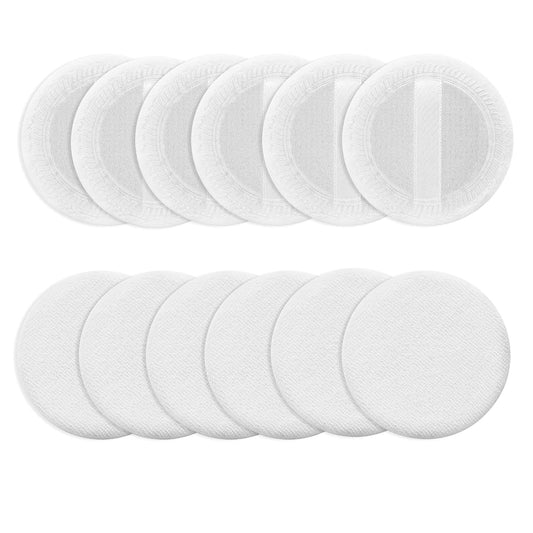 12PCS Makeup Powder Puffs Pink Cotton Powder Puffs Round Powder Puff for Makeup Face Powder Velour Puffs for Loose Powder Washable(white