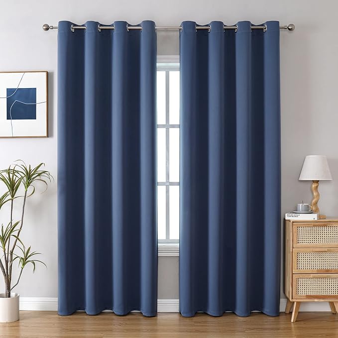 ChrisDowa Blackout Curtains 120 Inches Long 2 Panels Set