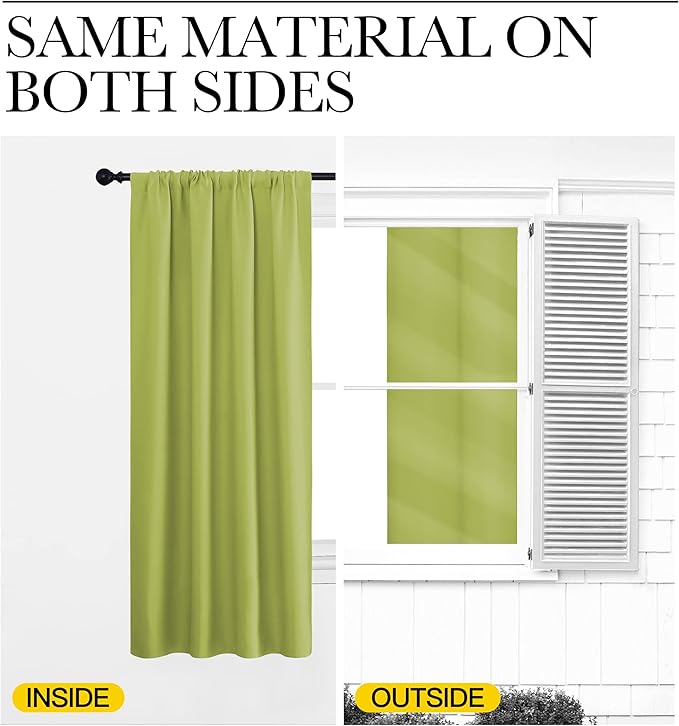 NICETOWN RV Blackout Curtains for Camper Windows, Fresh Green, Kitchen Curtains