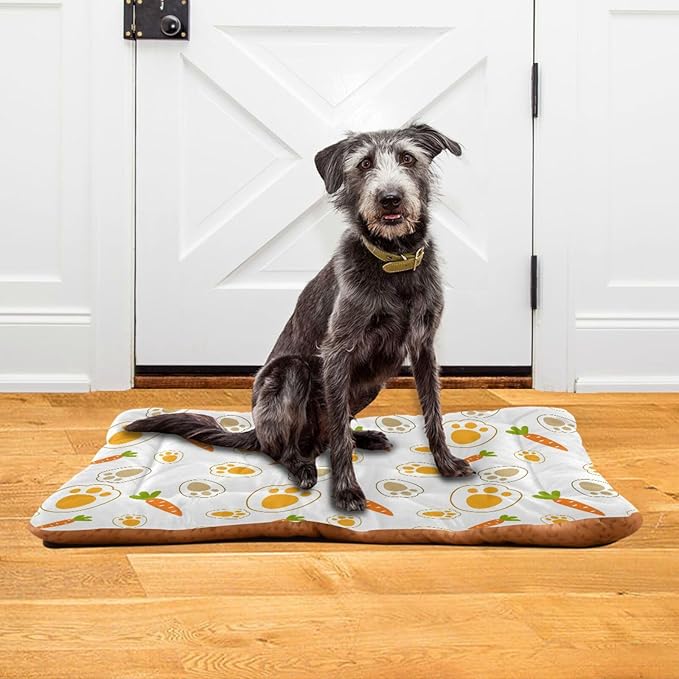 Rabbit Paw Carrot Pet Bed Cute Dog Bed Mat Absorbing Non Slip Pad Pet Sleeping Mat for Small, Medium, and Large Dogs Puppy Cat 24 in x 18 in