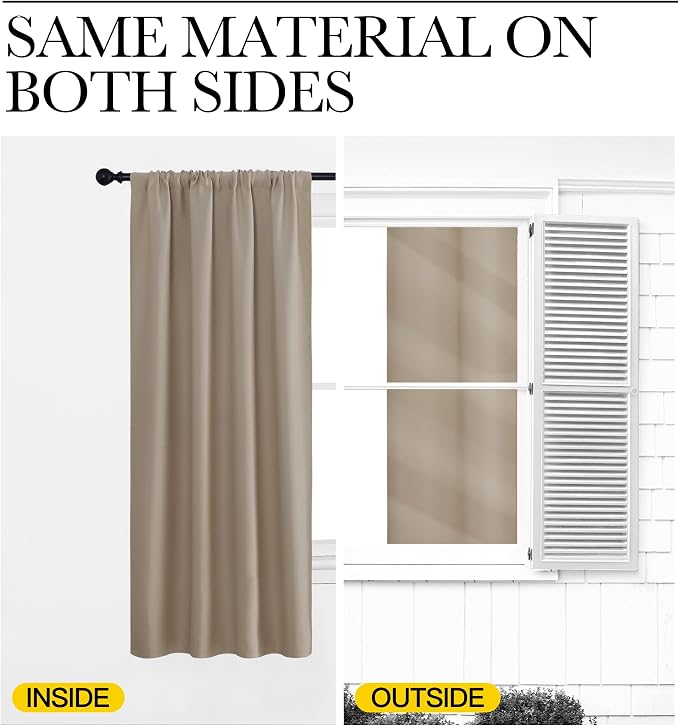NICETOWN Blackout Curtains for Living Curtains, 2 Panels, 42 by 72, Room