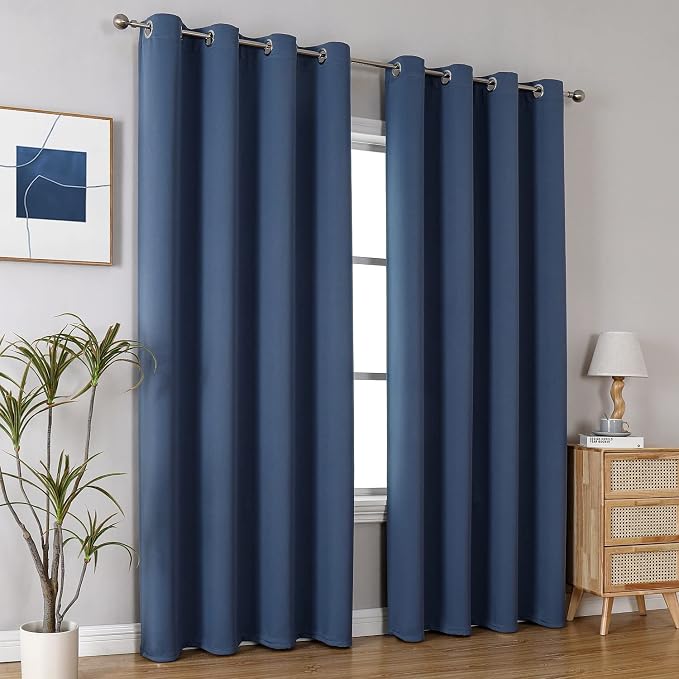 ChrisDowa Blackout Curtains 120 Inches Long 2 Panels Set