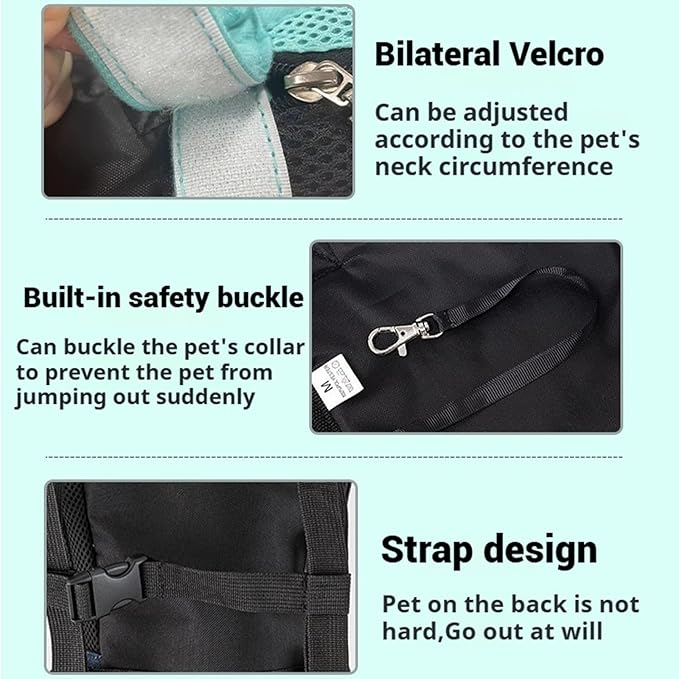 Portable Pet Carrier Backpack, Adjustable Pet Front Cat Dog Carrier Backpack Travel Bag for Small Medium Dogs Cats Puppies, Cat Backpack Carrier for Hiking Cycling (A, L)
