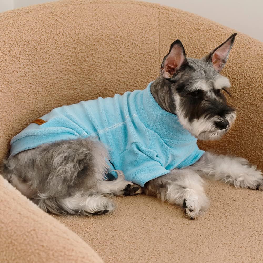 Fitwarm 3 Pack Classic Fleece Sweater, Turtleneck Sweatshirt, Winter Clothes for Small Dogs & Cats, Pullover Jacket, Cat Apparel, Blue, Grey, Navy, Small