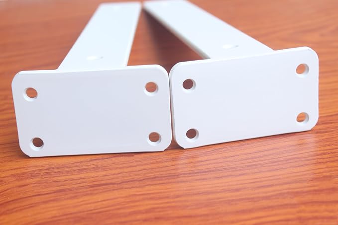 4 Pack - 10 inch White Hidden L Shelf Bracket Iron Floating Shelf Brackets
