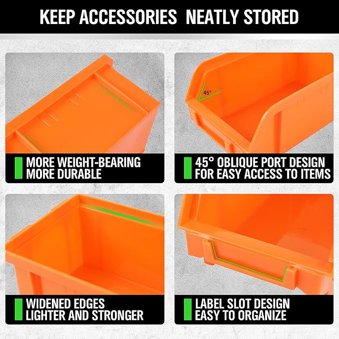 SWANLAKE GARDEN TOOLS 30-Bin Wall-Mounted Storage Bins, Heavy-Duty Garage Tool