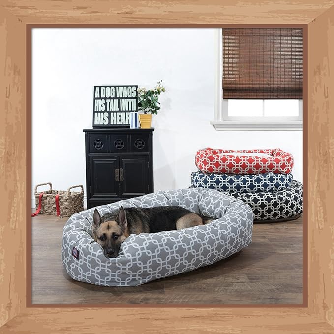 Majestic Pet Links Sherpa Bagel Bed, Large, Yellow