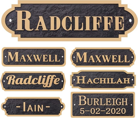 Acrylic Horse Stall Name Plate, 2.4" x 8" Personalized Stall Signs, UV Protected, Custom Pet Name Sign, All Weather Adhesive, Mounting (Rose Gold, Style 6)