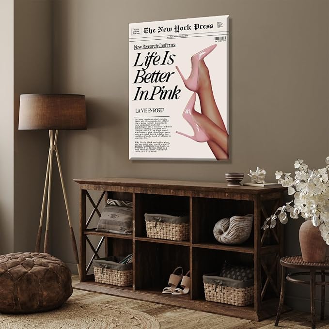 Trendy Baby Pink Poster 70s Canvas Prints The New York Press Wall Art Life Is