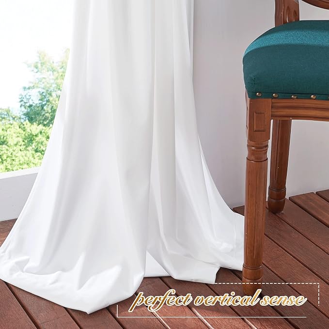 NICETOWN White Velvet Curtains and Drapes 12 ft Long, Extra Long Elegant Wall