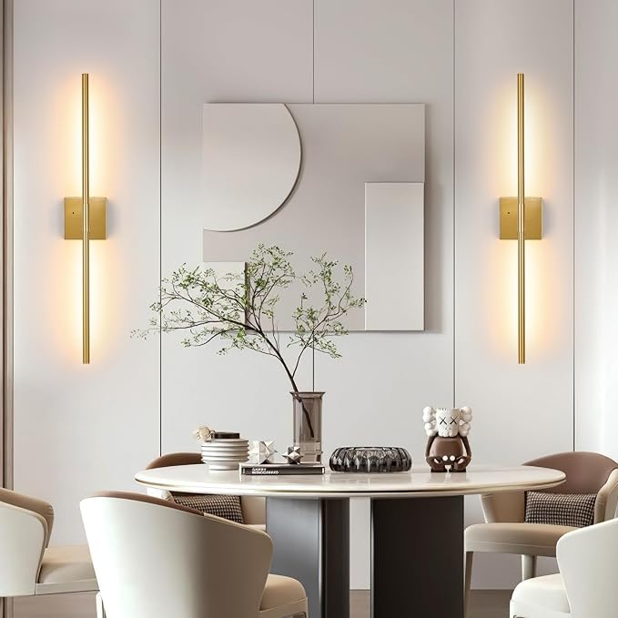 Morauroral Gold Rechargeable Wall Sconces Set of 2, 10000mAh Battery Operated