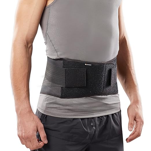 Comforband Copper-Infused Back Support Brace – Lightweight, Breathable Lumbar Belt with 6 Flexible Nylon Stays and Dual Adjustable Straps for Lower Back Pain Relief, Muscle Spasms, Strains, Arthritis, and Sciatica – Suitable for Men and Women (S/M)