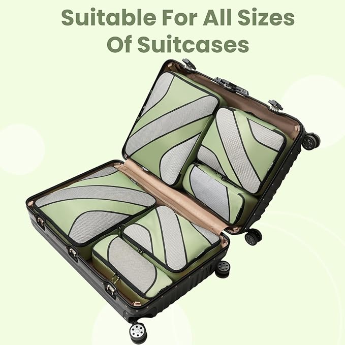 BAGAIL 6 Set Packing Cubes,Travel Luggage Packing Organizers