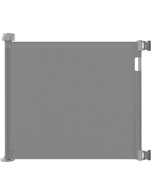 Retractable Baby Gate for Doorways and Stairs, Mesh Safety Gate for Pet, Indoor & Outdoor Use, One-Hand Operation, Easy Installation, 33.6" Tall, Expands to 55" Wide（Grey,33.6"x55"