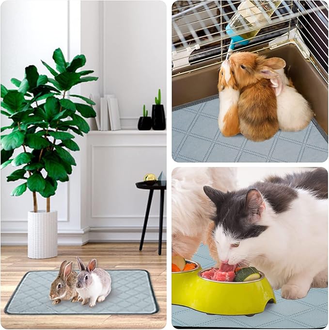 2 Pack Guinea Pig Cage Liners for C&C 2x3 Habitat Washable Guinea Pig Bedding Super Absorbent | Waterproof | Non Slip| Reusable Guinea Pig Pee Pads for Small Animals Cage - 41.3" x 27.6"