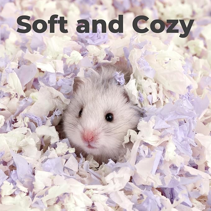 mini&moe Hamster Bedding 25 Liters: Hamster Bedding Dust-Free and Odor Control Moisture Absorbent Natural Paper Small Pet Bedding - for Guinea Pigs, Hamsters, Rabbits, and Small Animal