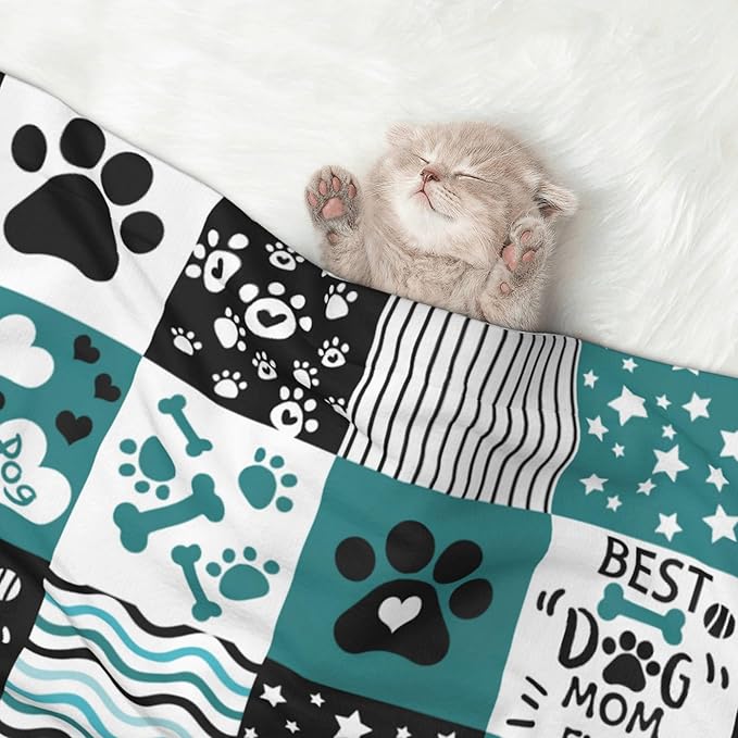 Paws Blanket for Dog Cat - Dog Puppy Blankets 30x20 Stripes Love Bones Throw Blanket for Couch