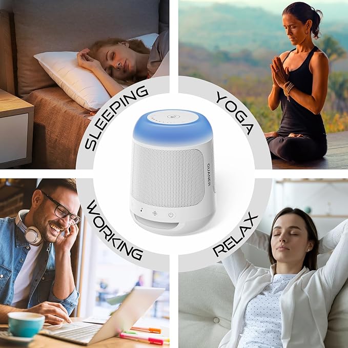 White Noise Machine for Sleeping with Night Light，Baby Sound Machine– 29 Soothing Sounds，Rechargeable White Noise Machine for Kids Adults Sleep, Mothers Day Gifts