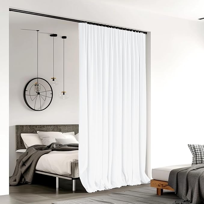 Room Divider Curtains for Ceiling Track Rod, 4.3 ft Wide x 10 ft Tall