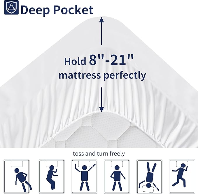 Twin Mattress Topper for Back Pain, Extra Thick Pillowtop, Cooling and Plush Mattress Pad Cover Bed Topper Protector with 8-21 Inch Deep Pocket