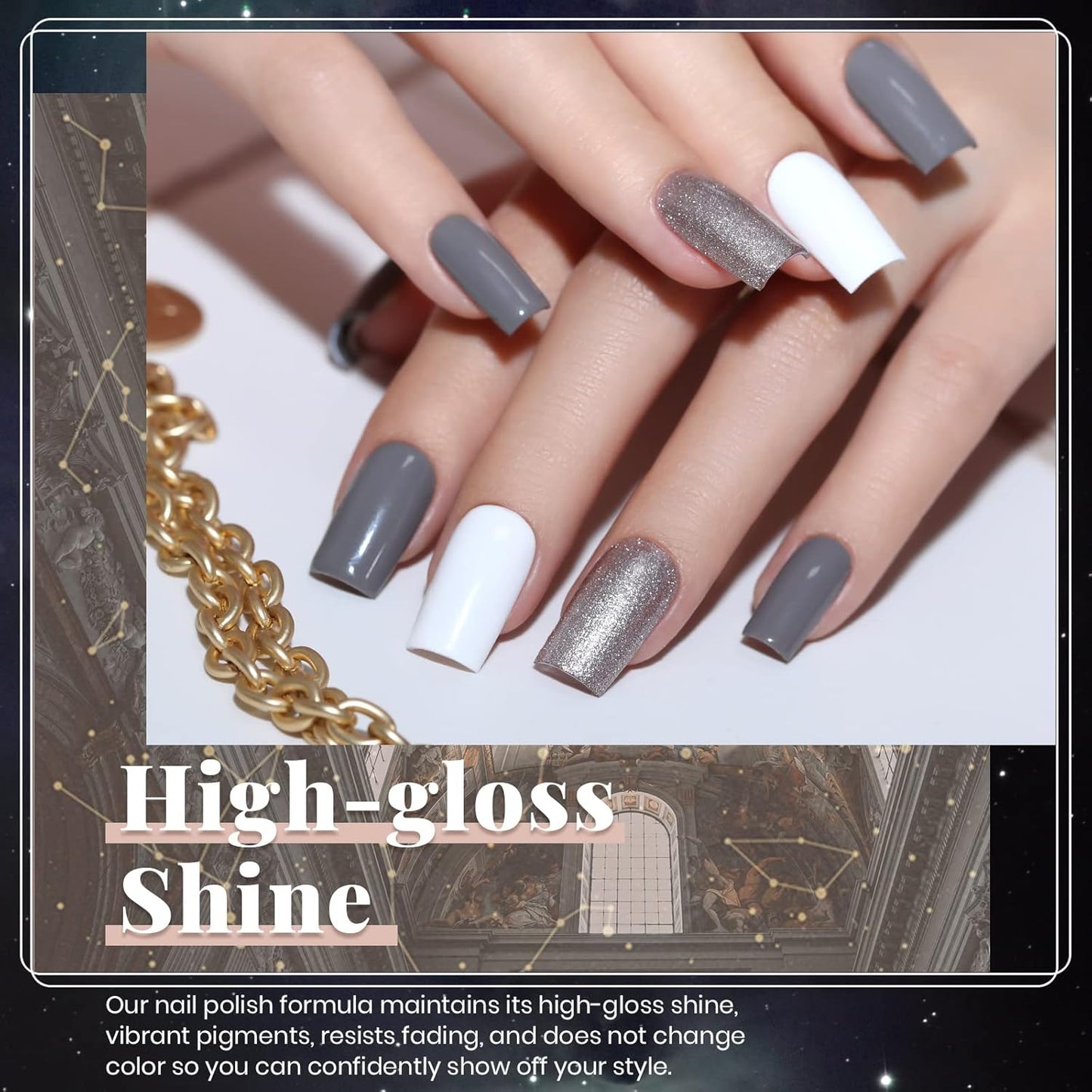 Beetles Nude Gray Gel Nail Polish Set, 6 Colors Nude Neutral Gel Polish Pink White Beige Grey Gel Polish Brown Taupe Gel Nail Polish Elegant Nail Art Manicure Kit Gifts for Women