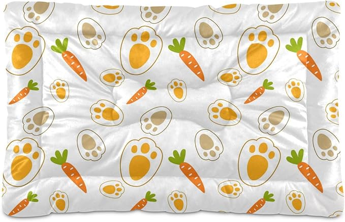 Rabbit Paw Carrot Pet Bed Cute Dog Bed Mat Absorbing Non Slip Pad Pet Sleeping Mat for Small, Medium, and Large Dogs Puppy Cat 24 in x 18 in