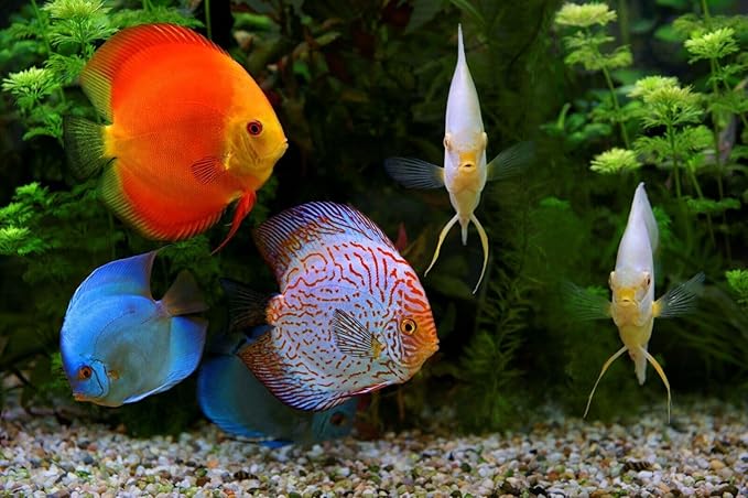Aquatic Foods Inc. Tropical Fish Flakes, Mix of Krill, Color Enhancing, Spirulina Flakes for Cichlids, Angels, Live Bearers, Tetras, Guppies, All Tropical Fish...WL 1-lb 2oz Lg Jar
