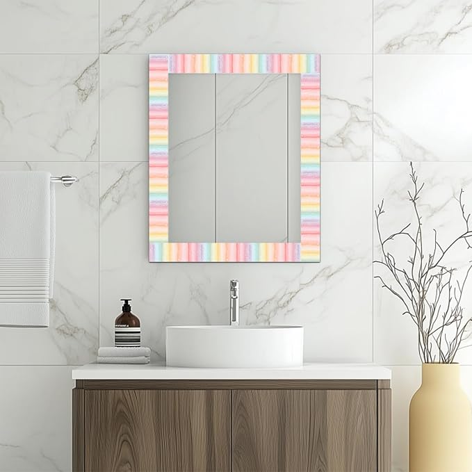 HOMETITUTE Wallpaper Border Peel and Stick Wall Border Rainbow Stripe