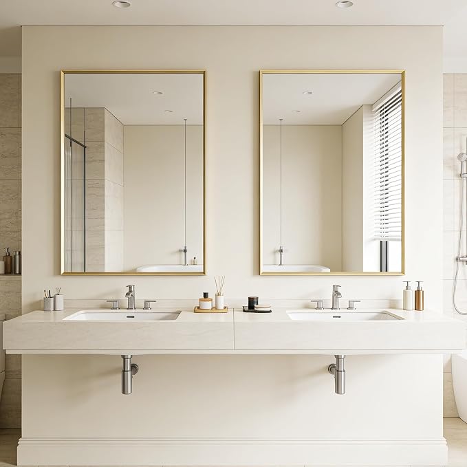 BOMINICA Brushed Gold Bathroom Mirror