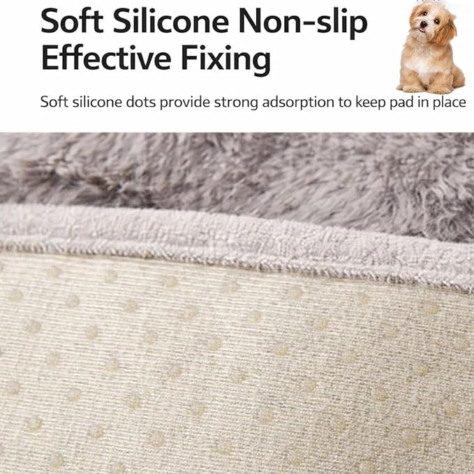 Dream Cloud Pet Sofa Bed, Dream Cloud Pet Sofa Bed Cover, Cozy Rabbit-Velvet Non-Slip Washable Fluffy Plush Pet Mat for Furniture Protection, Soft Couch Bed for Dogs & Cats (Brown, 80X80 CM)